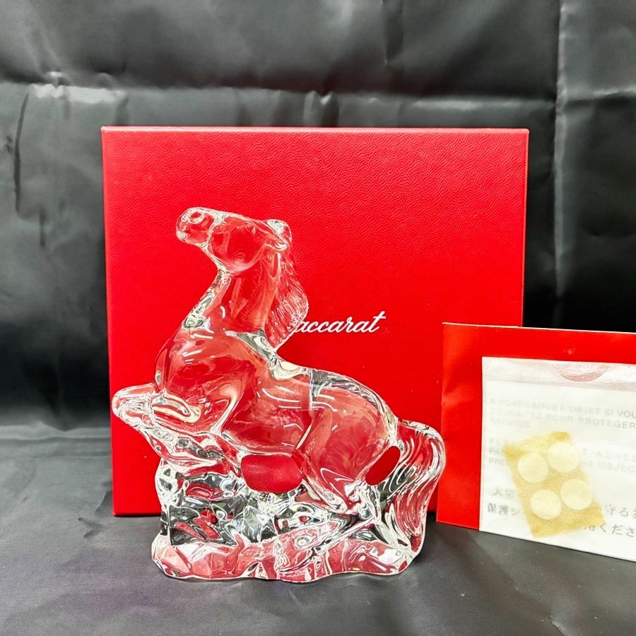 Baccarat バカラ 馬 ホース 置物 クリスタル クリア 保護シール付 M1467