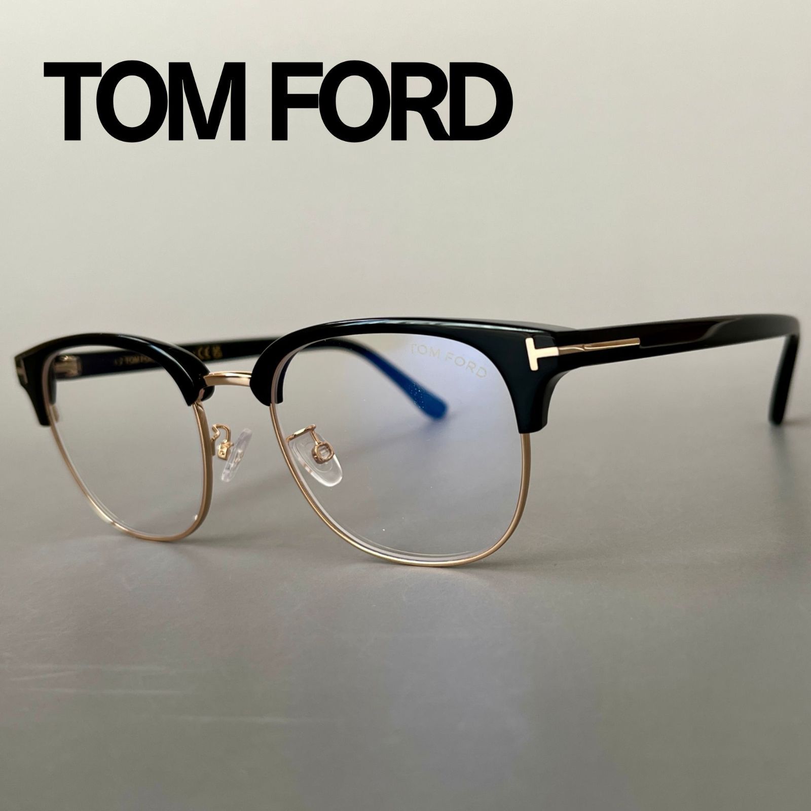トムフォード メガネ TOM FORD サーモント ブロー ブラック ゴールド 黒 金 メンズ レディース 眼鏡 ブルーライトカットレンズ