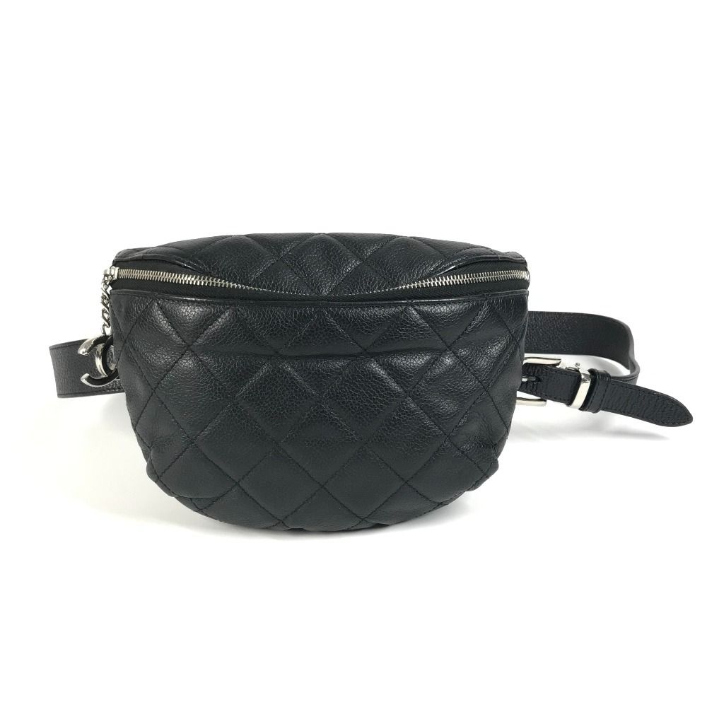 CHANEL シャネル ボディバッグ CC ココマーク マトラッセ レザー ブラック