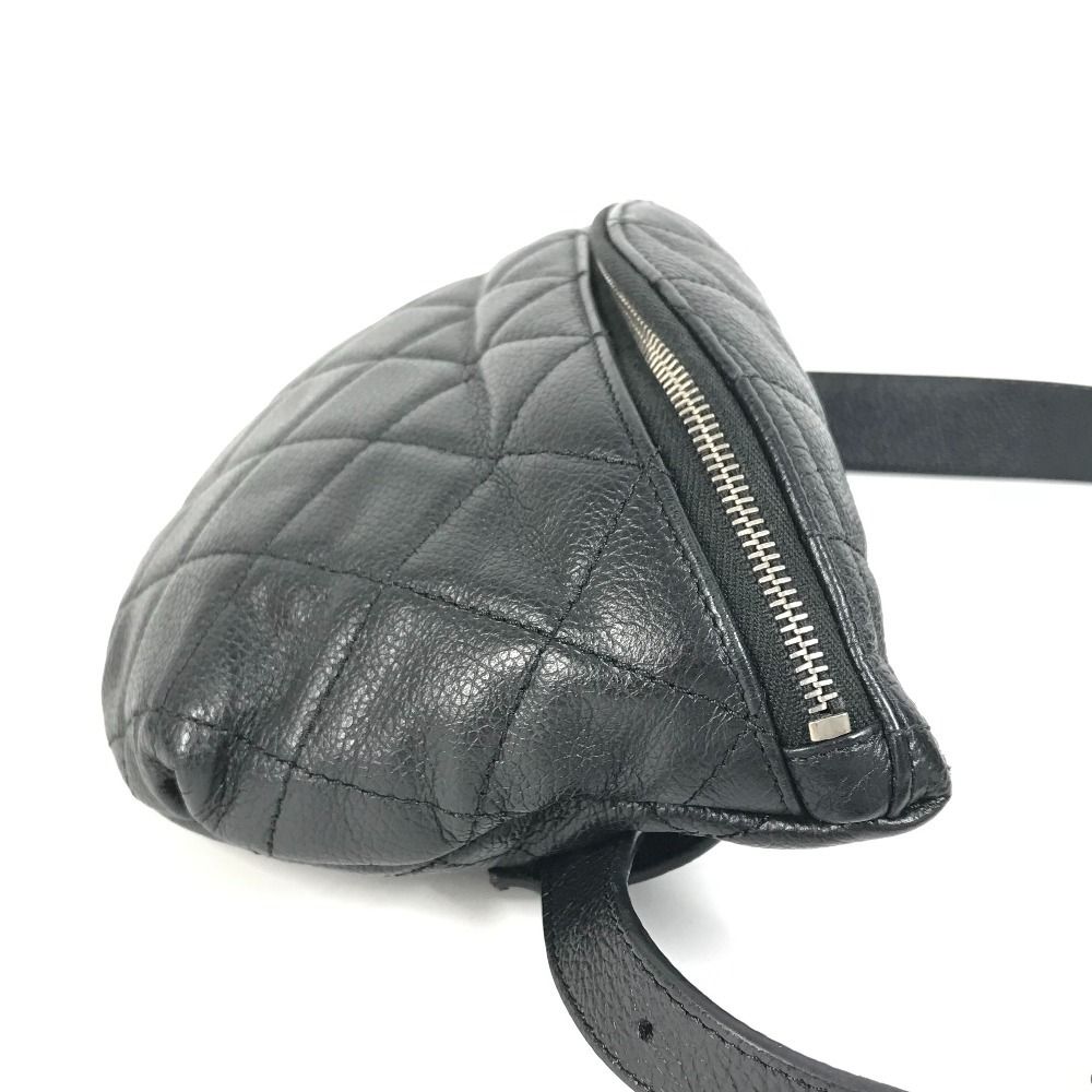  CHANEL シャネル ボディバッグ CC ココマーク マトラッセ レザー ブラック ボディバッグ ウエストポーチ バッグ