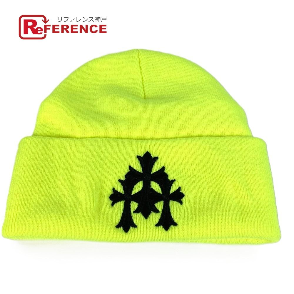 CHROME HEARTS クロムハーツ ニット帽 スリークロス アクリル イエロー