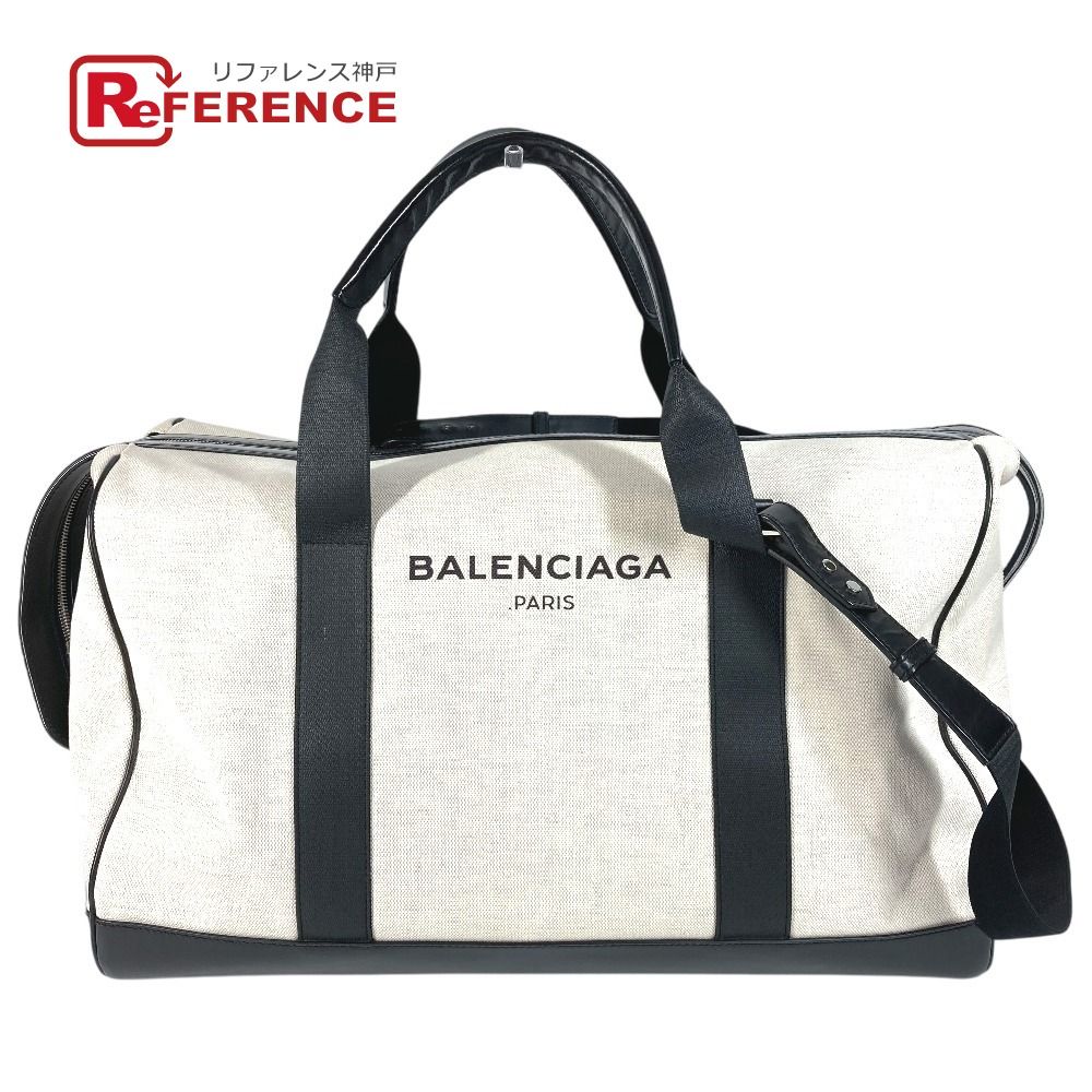 BALENCIAGA バレンシアガ ボストンバッグ ロゴ 392010 レザー キャンバス ブラック