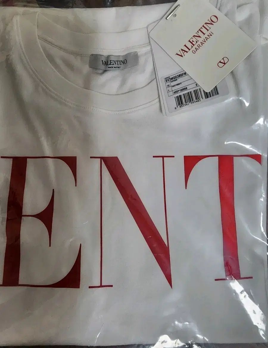 Lサイズ ヴァレンティノ ロゴ プリント コットン Tシャツ