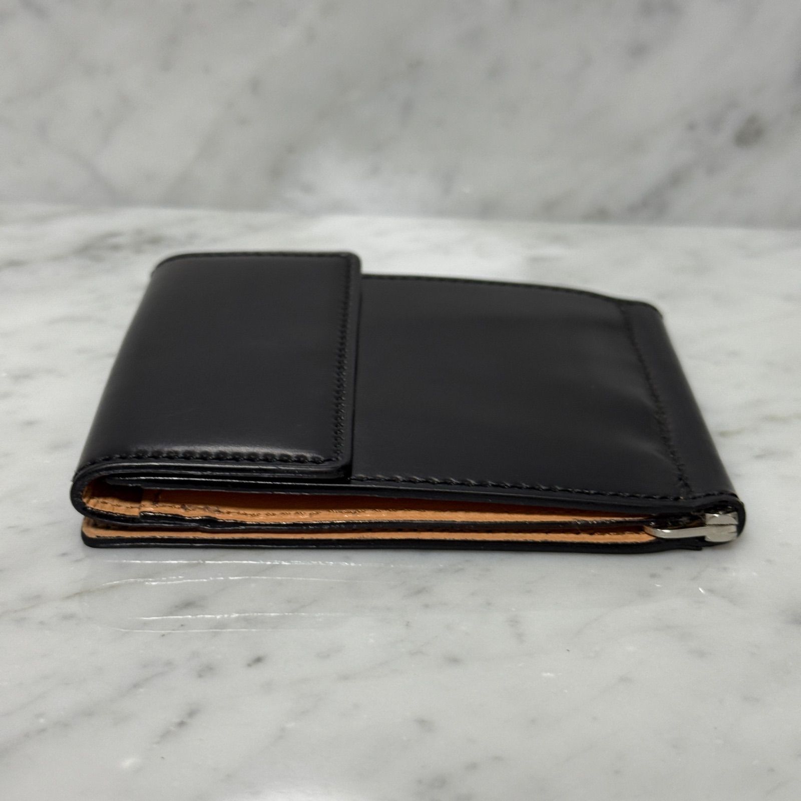 日本製 ハンドメイド マネークリップ 小銭入れ付き 本革 レザー