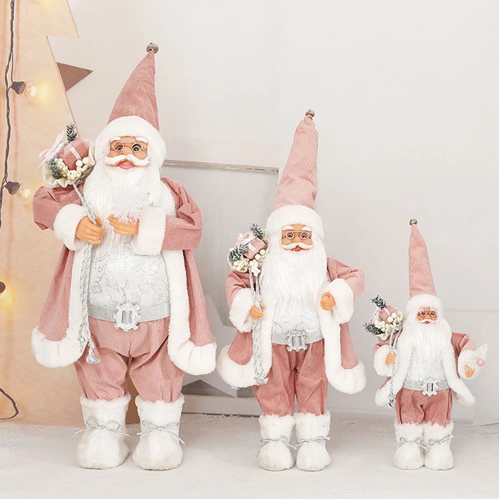 大小3個セット サンタクロース人形 クリスマス オーナメント 置物 お洒落 ビニール人形 立ち姿 窓飾り テーブルデコレーション 北欧風