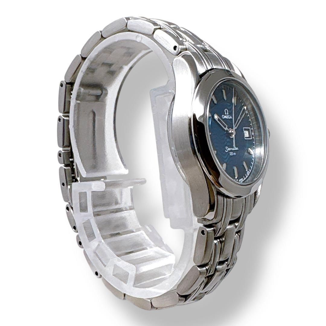  オメガ シーマスター120 2571.81 クォーツ ネイビー レディース 時計 金属ベルト 時計