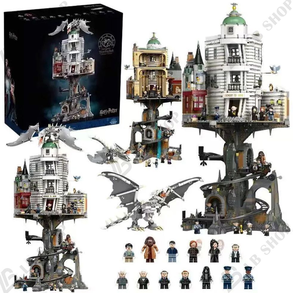 モデルブロック Harry Potter 模型 グリンゴッツ 銀行 積み木 4803pcs 高難度 おもちゃ 組み立て 組み木 子供 男の子 女の子 知育モデル プレゼント