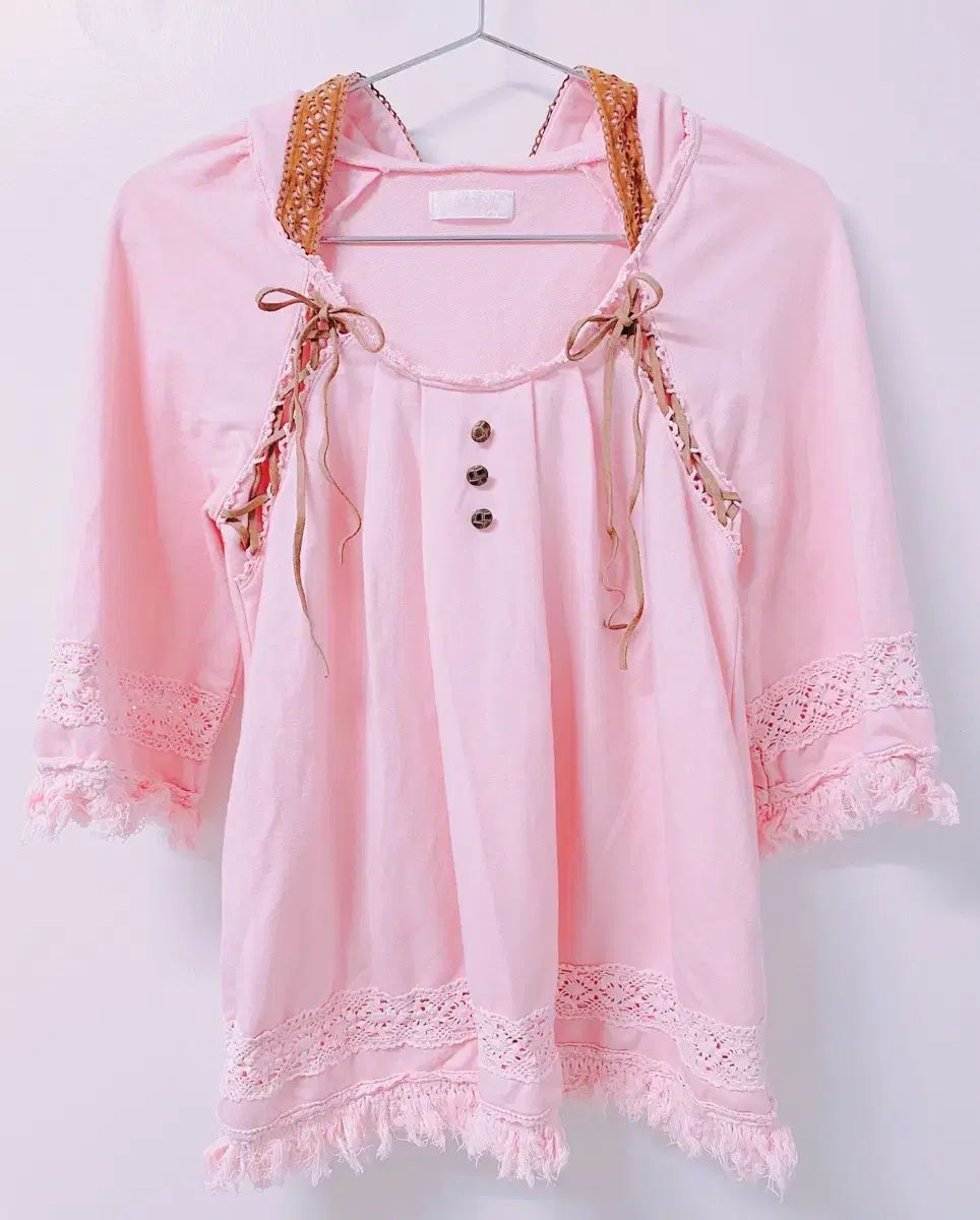 リズリサ LIZ LISA いちごチョコ リボン フード チュニック