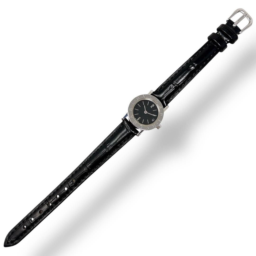  ブルガリ BB 23 SL 革ベルト クォーツ ブラック レディース 時計 ブランド レザーベルト 時計