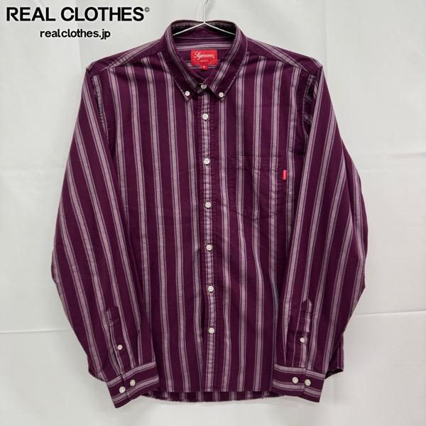 Supreme シュプリーム 18 AW oxford BD shirts ストライプ オックスフォード 長袖ボタンシャツ M