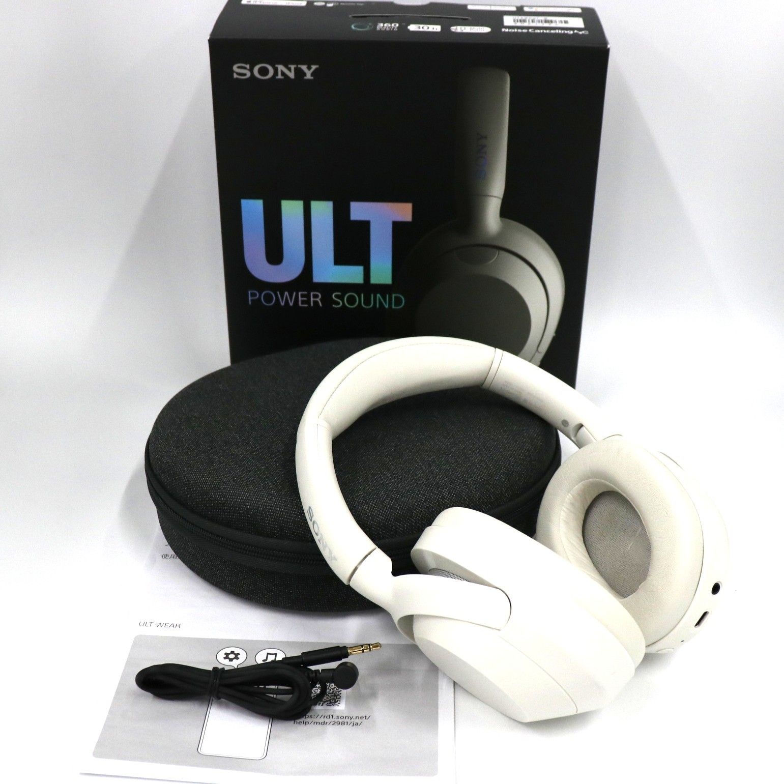 ソニー ULT WEAR ワイヤレスノイズキャンセリングステレオヘッドセット ultwear-w オフホワイト 可 C