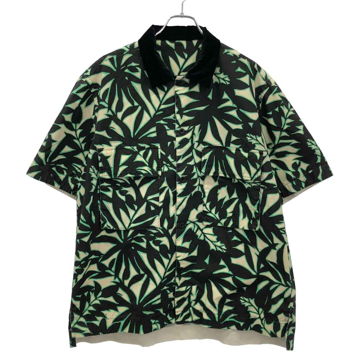sacai サカイ 24SS フローラルプリントシャツ 24-03300M グリーン 4