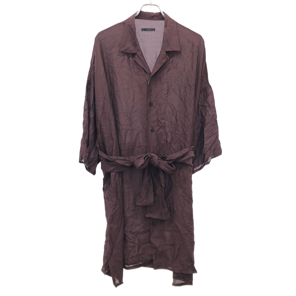 BISHOOL レーヨンシルクオーバーシャツ ワインレッド F