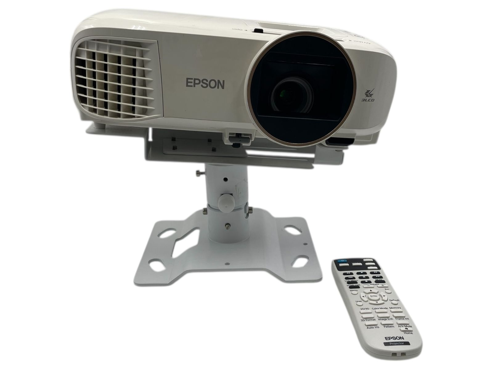 EPSON プロジェクター EH-TW5650 動作 済み ランプ点灯3732h リモコン 取付金具付き 電源ケーブルなし 状態B