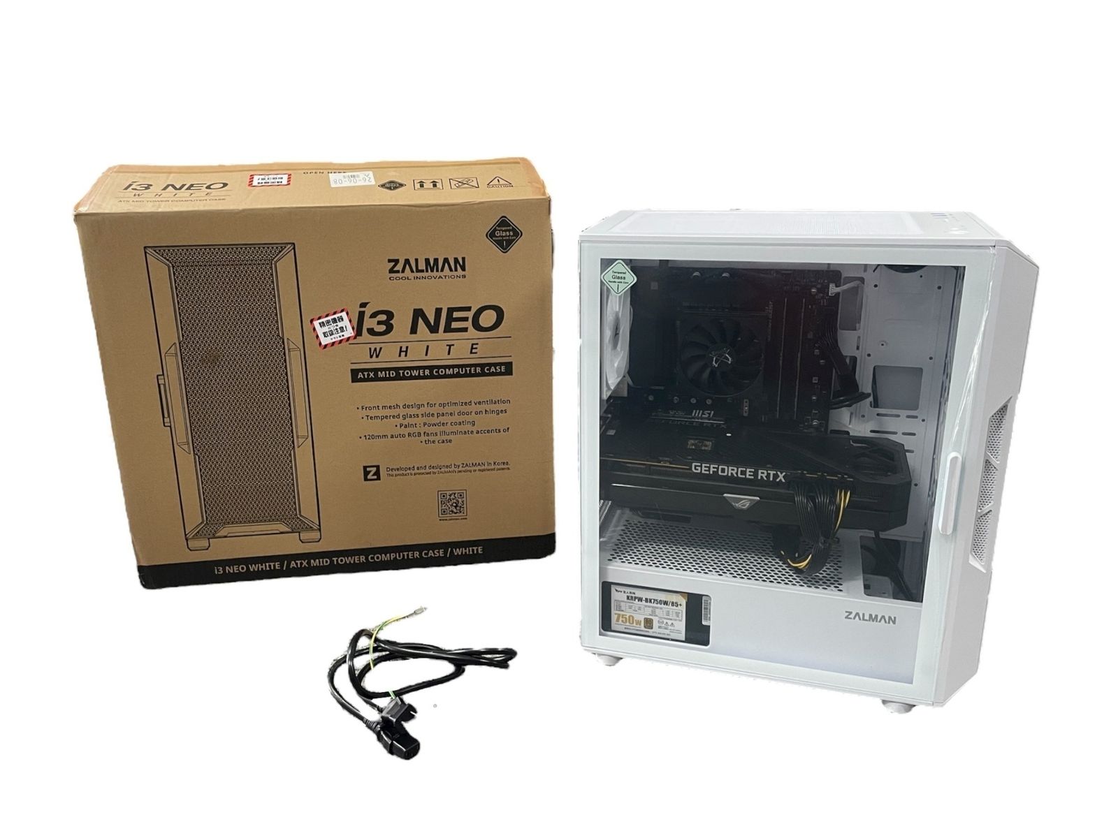 GeForce RTX3070Ti i9-13900KF ZALMAN i3 NEO White PRO Z790-S WIFI 玄人志向 KRPW-BK750W 85 電源搭載 ゲーミングPC