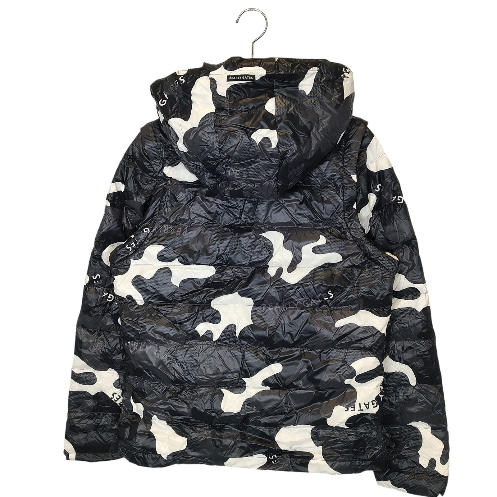 PEARLY GATES パーリーゲイツ ゴルフ カモフラ 4 WAY ダウンジャケット 053-9220013 ブラック ホワイト メンズ
