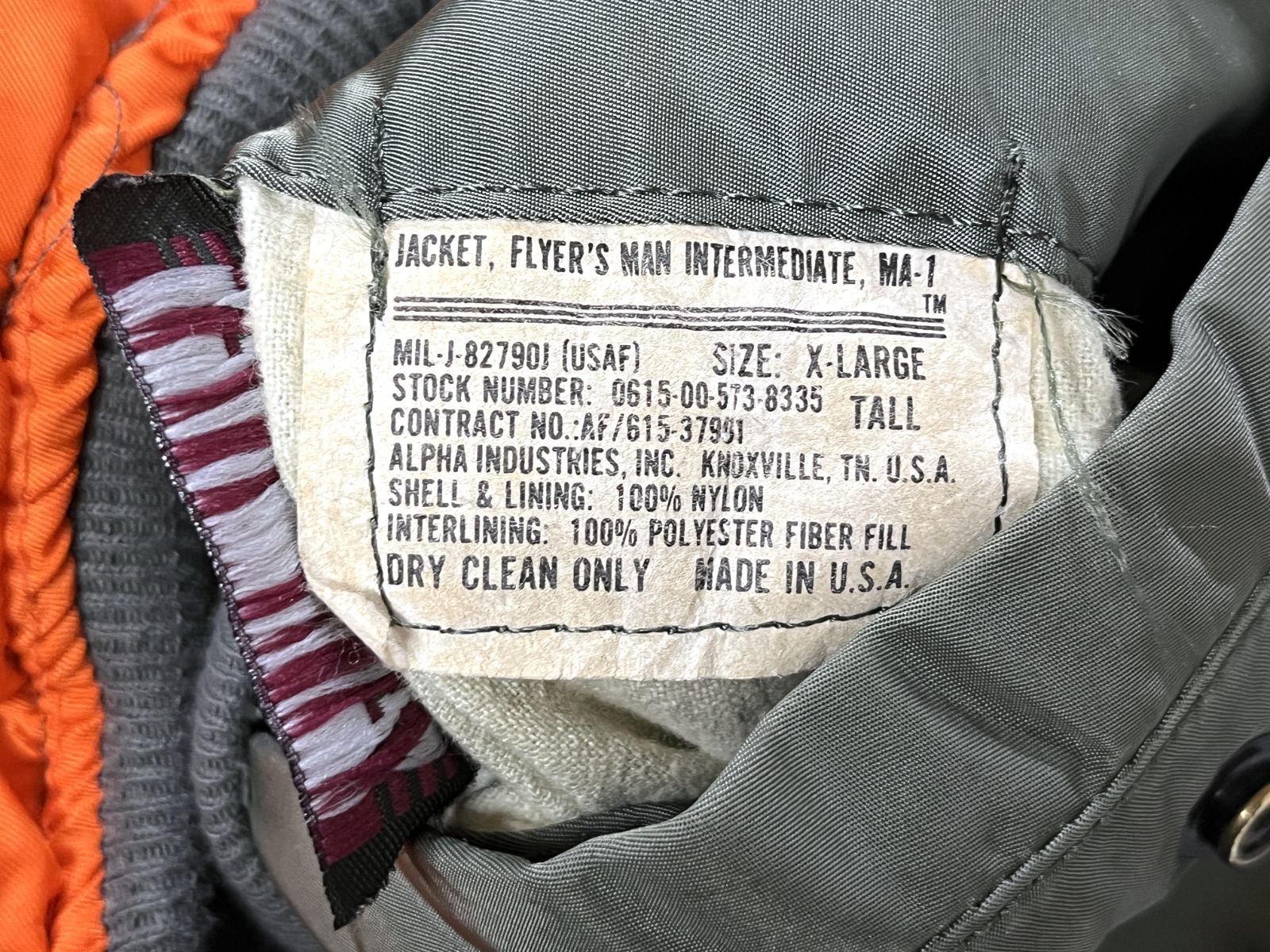 ALPHA MA-1 80s 90s 旧タグ ⭐︎旧ALPHA タグ USA製MA-1 80s 90s