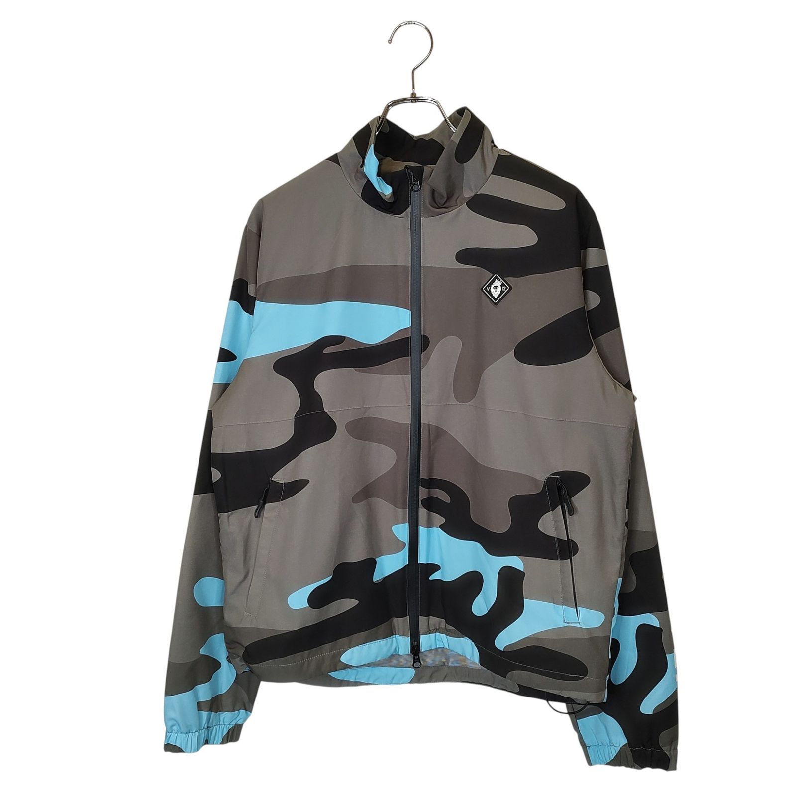 V12 ブイトゥエルブ ゴルフ S C CAMO BLOUSON ジップアップ ブルゾン ジャケット V121920-JK01 M グレー ライトブルー メンズ