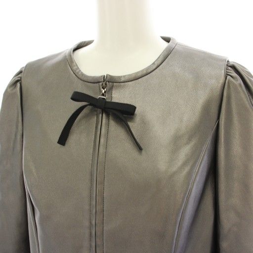 エムズグレイシー M'S GRACY フェイクレザージャケット ノーカラー エムズグレイシー M'S GRACY フェイクレザージャケット ノーカラー