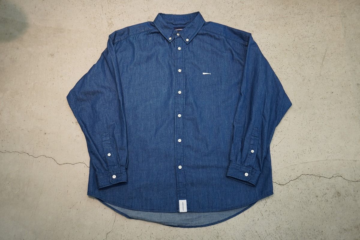 美品 DESCENDANT ディセンダント ALLEN DENIM B.D. LS SHIRT 長袖 