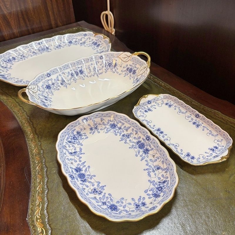 豪華セット NARUMI ミラノシリーズ 楕円プレート 4枚セット プラター オーバル皿 サンドイッチトレイ 取手付きプレート ミニプレート ナルミ 人気アソートセット CA0114-1