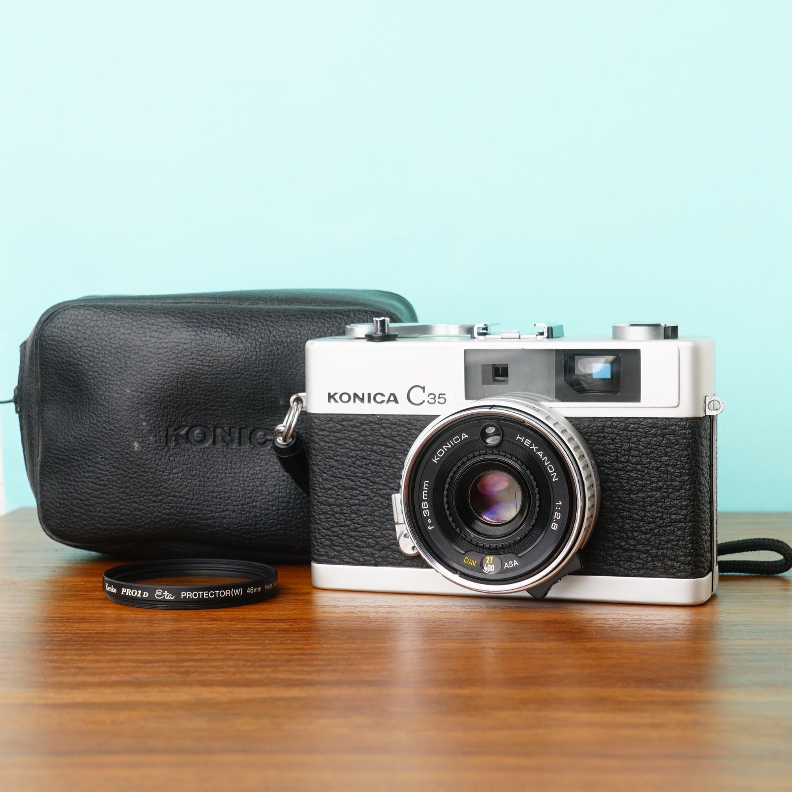 完動品 KONICA C35 フィルムカメラ ケース付き 86