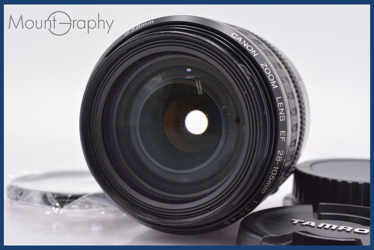 上 キヤノン Canon EF 28-105mm F3.5-4.5 USM 前後キャップ-レンズフィルター付 完動 同梱可 am1312