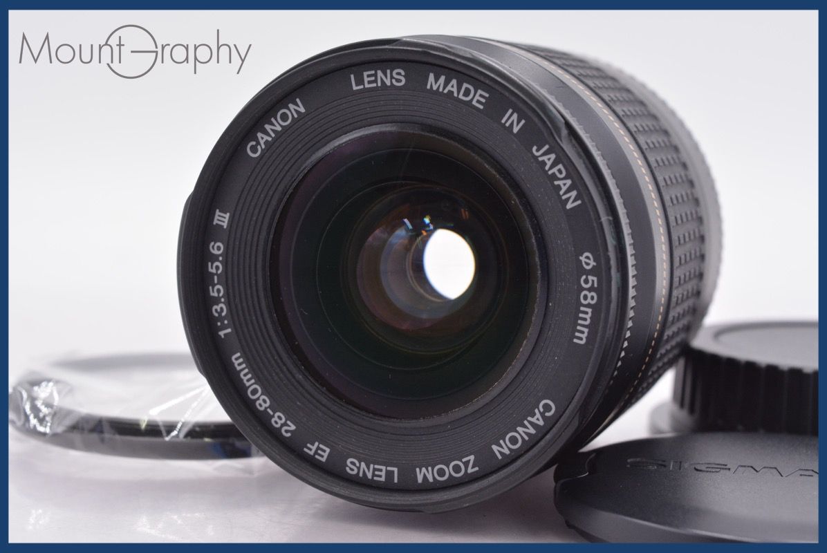 上 キヤノン Canon EF 28-80mm F3.5-5.6 III USM 前後キャップ レンズフード付 完動 同梱可 am1318