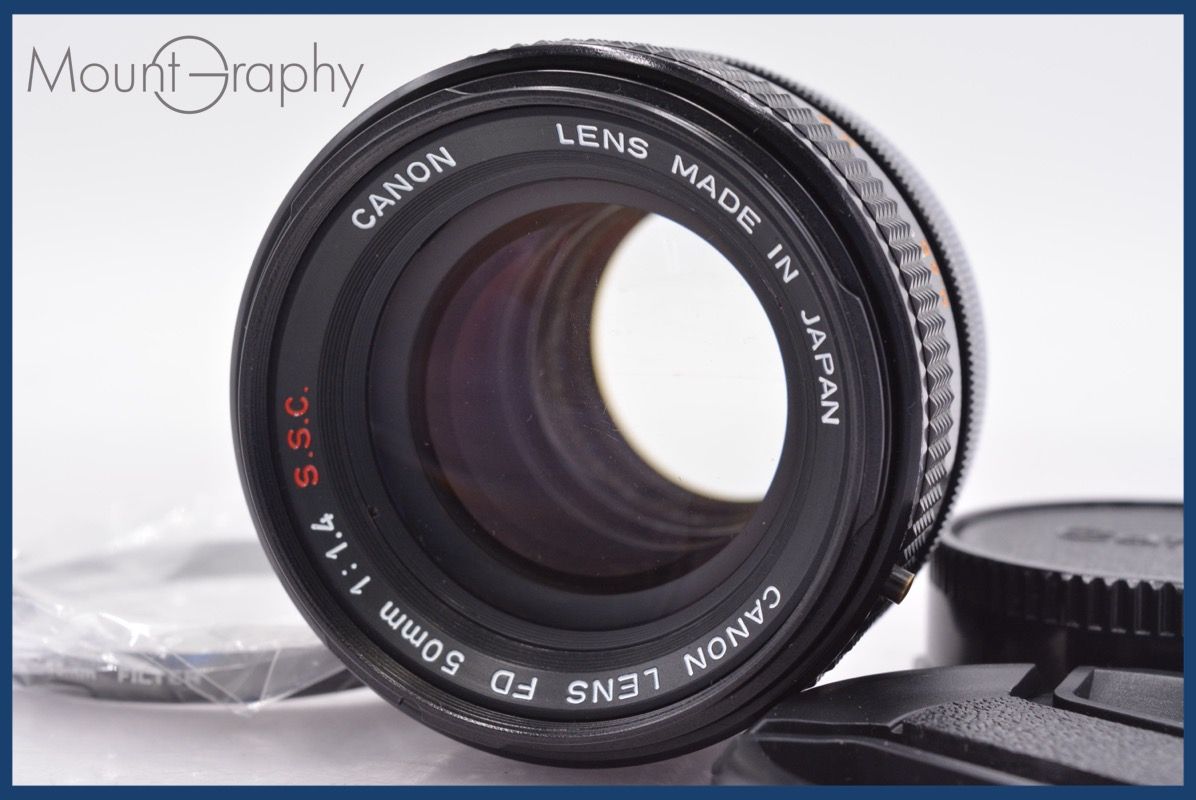 キヤノン Canon FD 50mm F1.4 S.S.C. 前後キャップ-レンズフィルター付 完動 同梱可 am1335