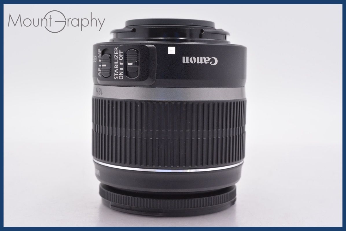 キヤノン Canon EF-S 18-55mm F3.5-5.6 IS 前後キャップ-レンズフィルター付 完動 同梱可 am1345