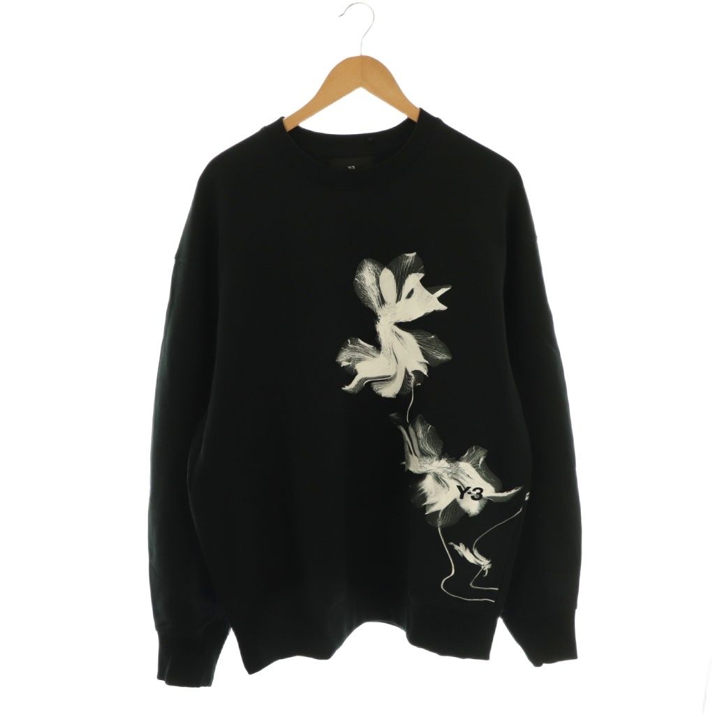 ワイスリー Y-3 GFX FT CREW フレンチテリークルースウェット 長袖 M ブラック マルチ IN4337 DO OS AD