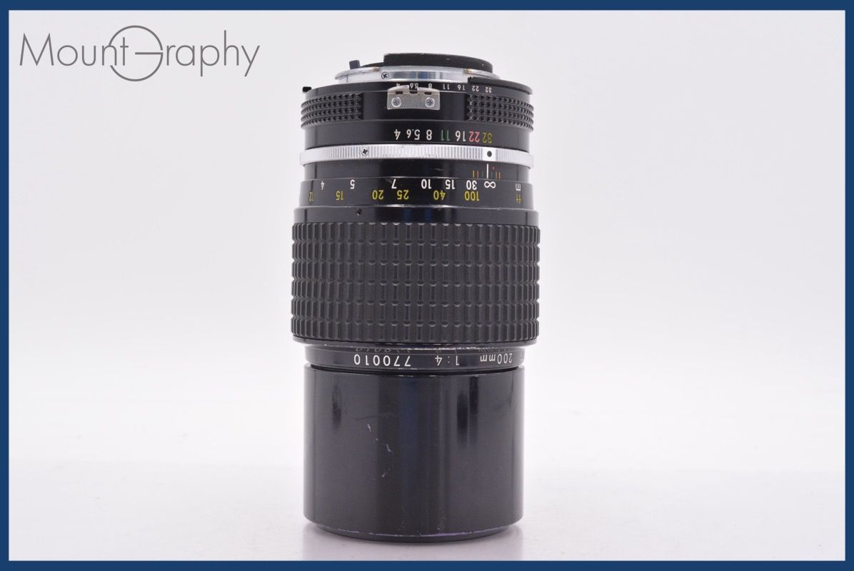 上 ニコン Nikon NIKKOR 200mm F4 Ai 前後キャップ-レンズフィルター付 完動 同梱可 am1352