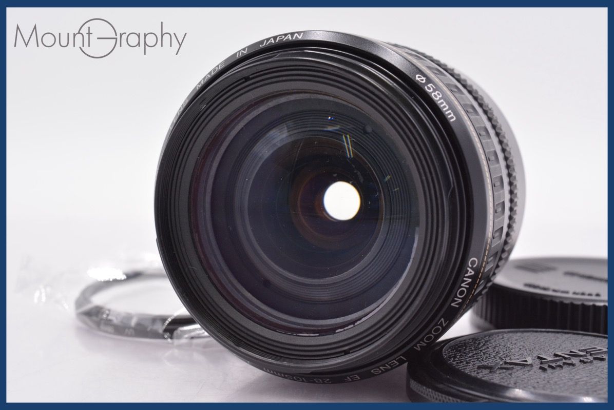 愛らしい キヤノン Canon EF 28-105mm F3.5-4.5 USM 前後キャップ-レンズフィルター付 完動 同梱可 am1354