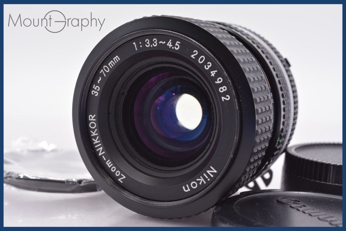 ニコン Nikon Zoom-NIKKOR 35-70mm F3.3-4.5 Ai-S 前後キャップ-レンズフィルター付 完動 同梱可 am1373