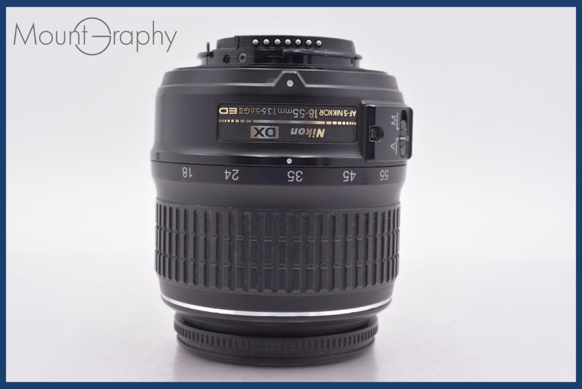 上 ニコン Nikon AF-S NIKKOR DX 18-55mm F3.5-5.6 G II ED 前後キャップ-レンズフィルター付 完動 同梱可 am1374