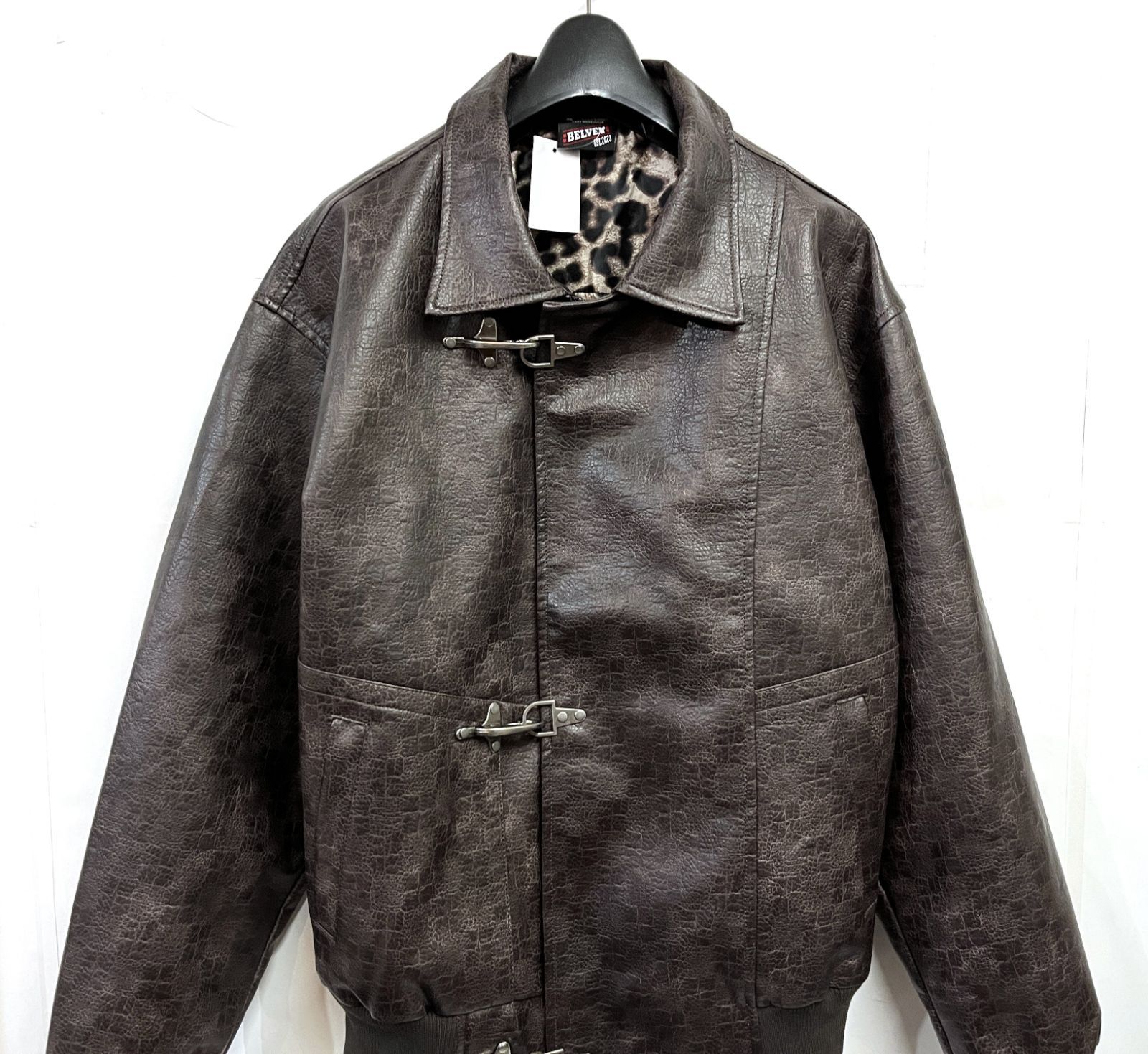 BELVET|ベルベット Leopard Lined Fireman Jacket レオパード ファイヤーマンジャケット
