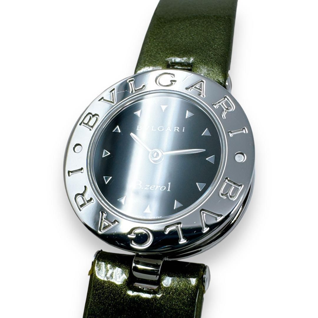  ブルガリ ビーゼロワン BZ 22 S エナメルベルト ブラック レディース 時計 レザーベルト 時計
