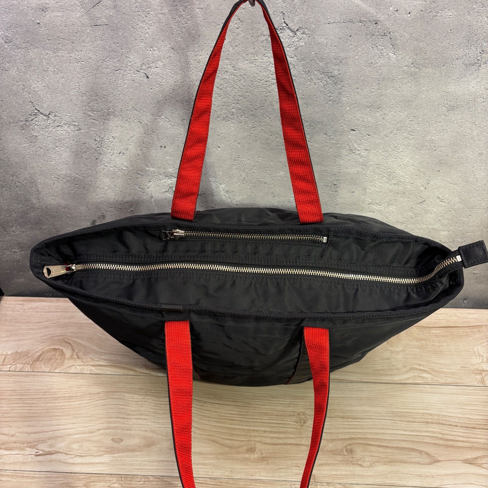 ✨PORTER ELFINE✨2WAY トートバッグ ブラック×レッド✨ 372 - メルカリ