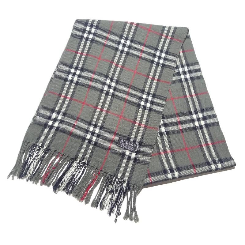 バーバリーズ ノバチェック ウール マフラー グレー Burberrys