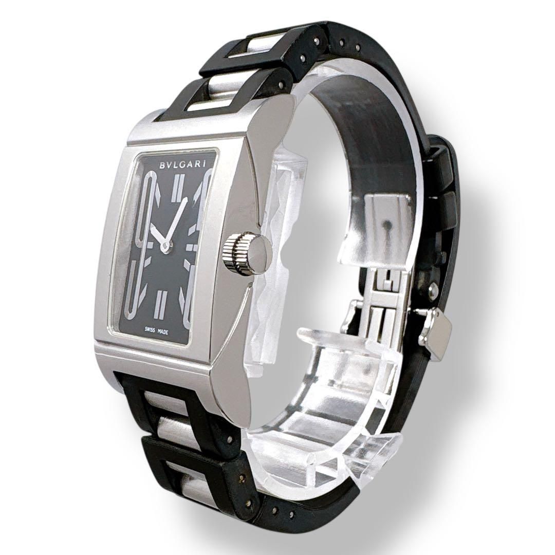 ブルガリ レッタンゴロ RT 39 S ラバーベルト ブラック 黒 レディース 時計