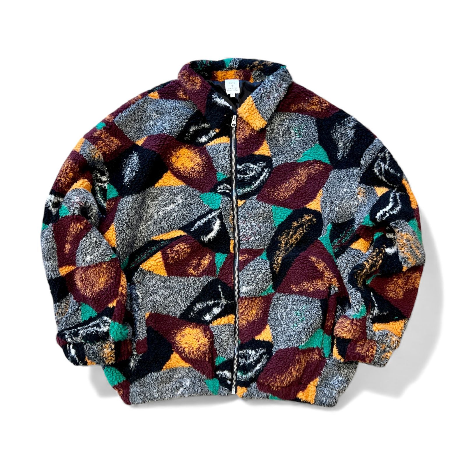 【Revo.】新品 正規 送料無料 レヴォ レボ  JACQUARD BOA ZIP UP JACKET / ジャガードボアジップアップジャケット / フリース / アウトドア 総柄 / ユニセックス / ストリート ルーズシルエット / アウタ
