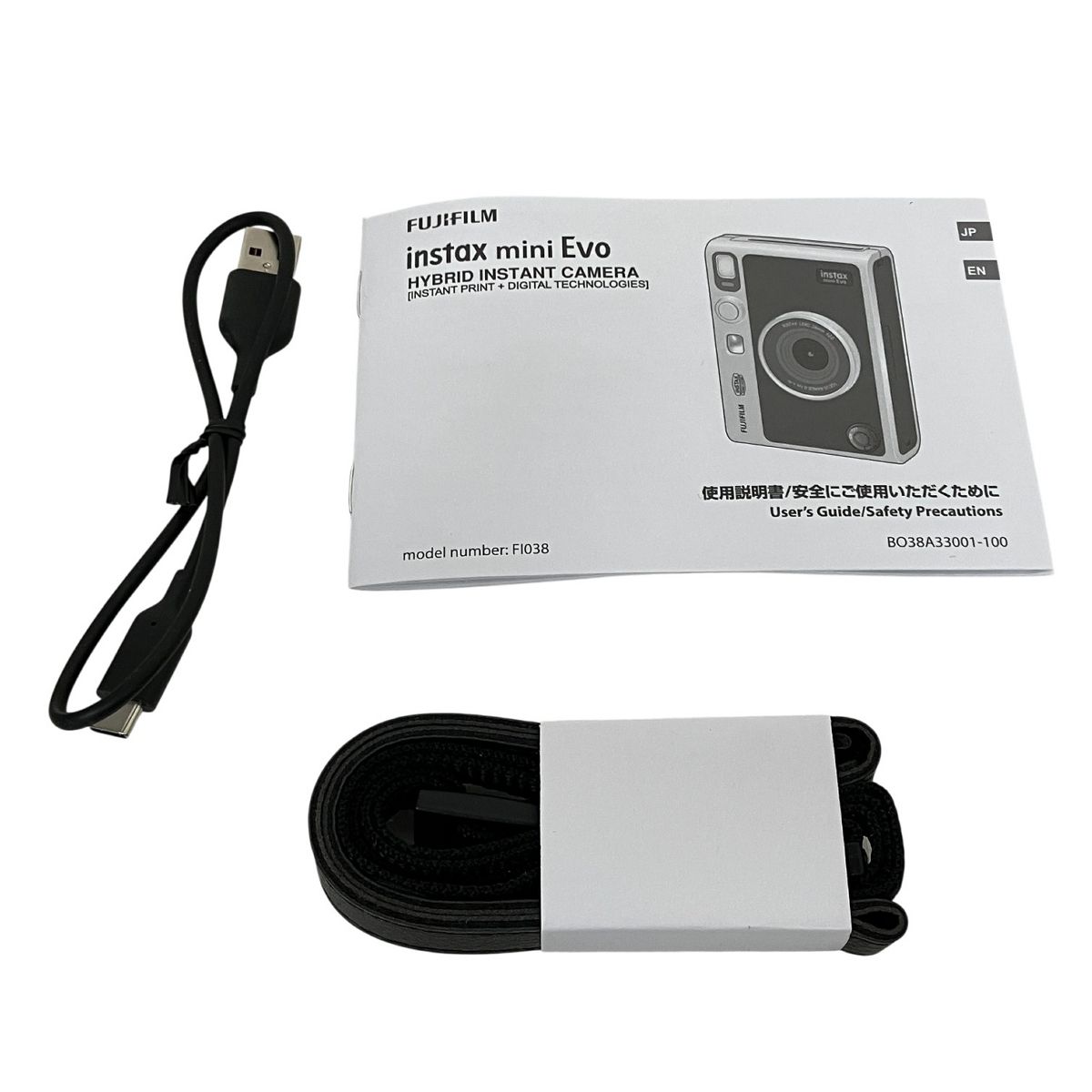 FUJIFILM 富士フイルム instax mini Evo BLACK ハイブリッドインスタントカメラ チェキ カメラ T10553937