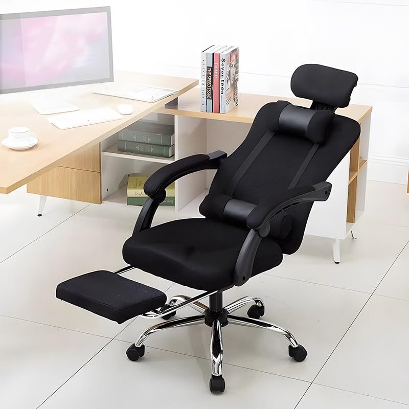 ZOOBLY オフィスチェア 疲れない デスクチェア 人間工学 収納式オットマン リクライニング 通気性 メッシュ 回転 椅子 パソコンチェア ハイバック 事務椅子 クッション付き