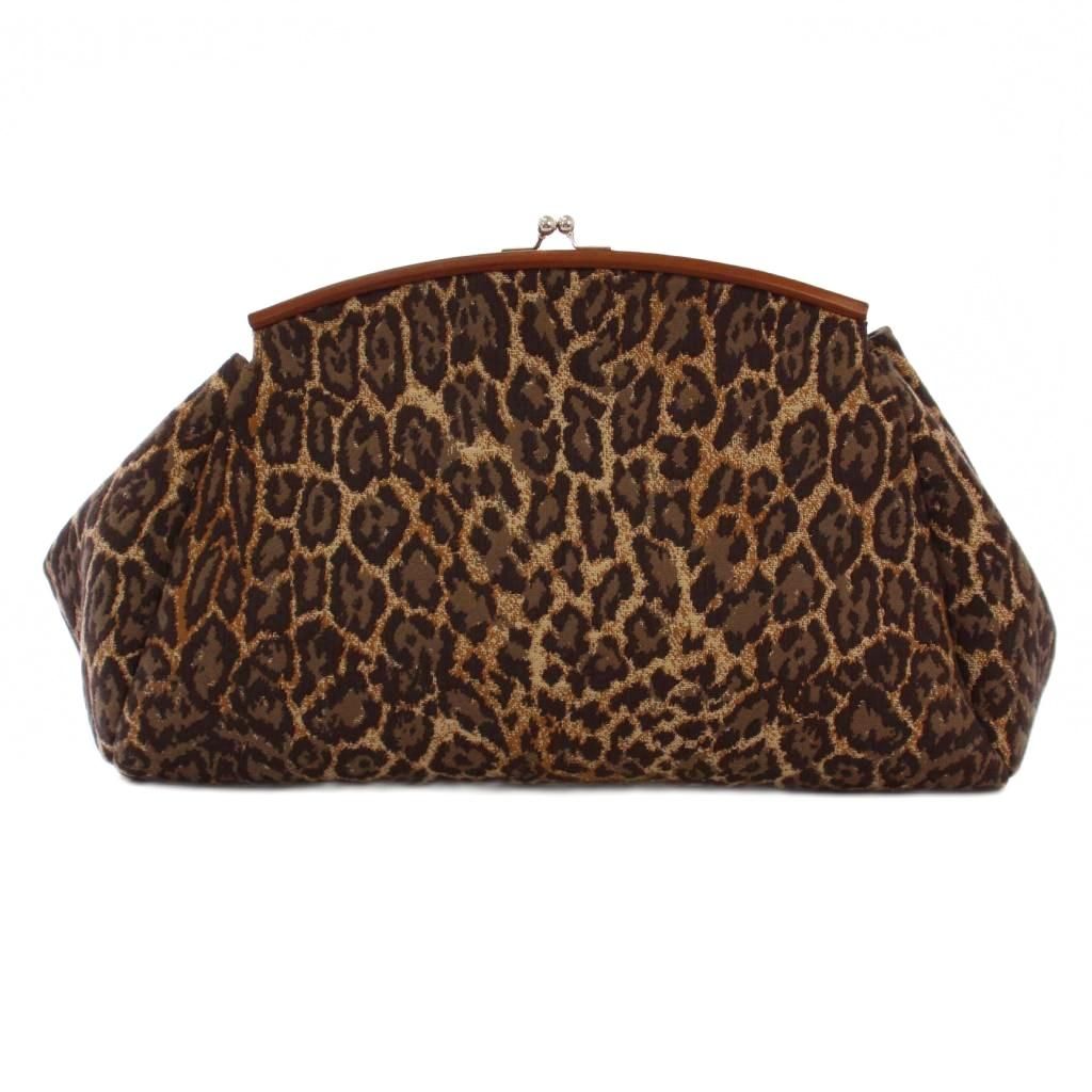 アヴァケーション A VACATION PILLOW クラッチバッグ パーティバッグ ヒョウ柄 レオパード ブラウン BM