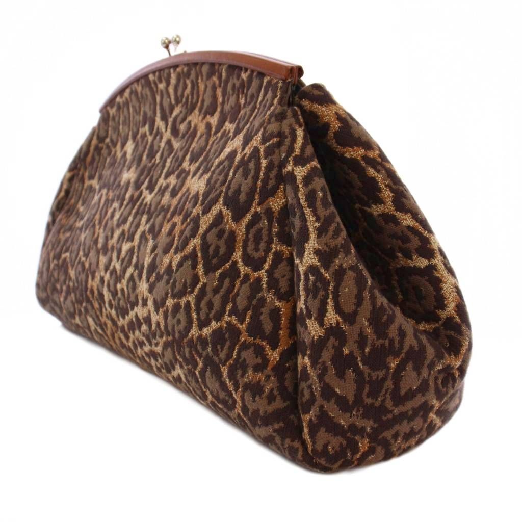 アヴァケーション A VACATION PILLOW クラッチバッグ パーティバッグ ヒョウ柄 レオパード ブラウン BM