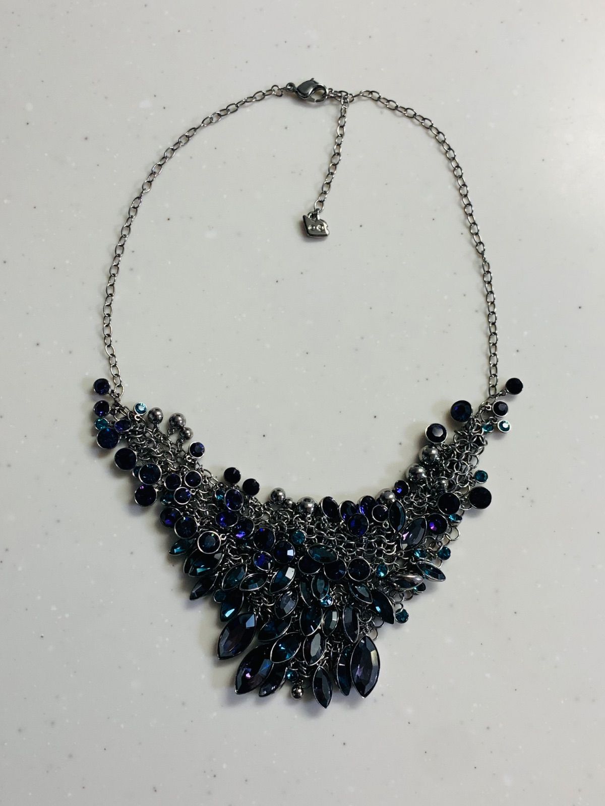 スワロフスキー SWAROVSKI ネックレス ブルー パープル シルバー