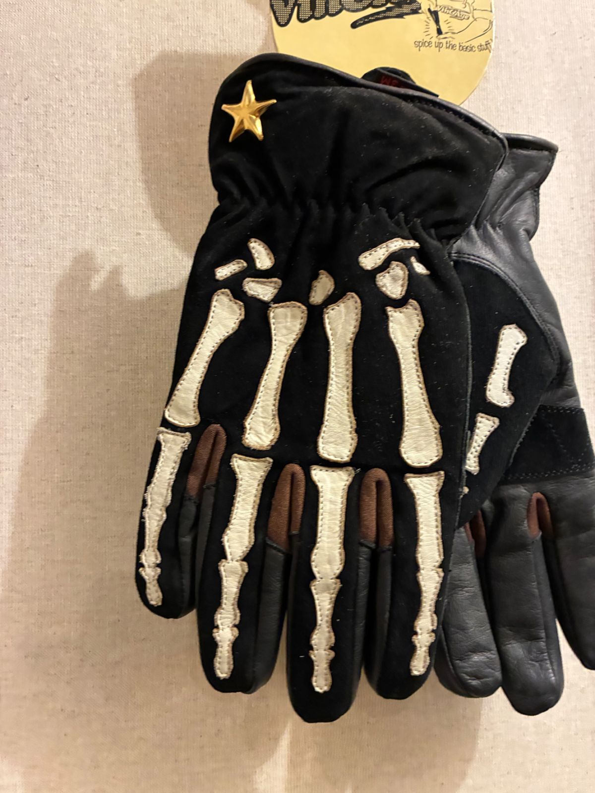 VIN AGE ウインターレザーグローブ スケルトン ボーン シンサレート ボアライニング サイズL