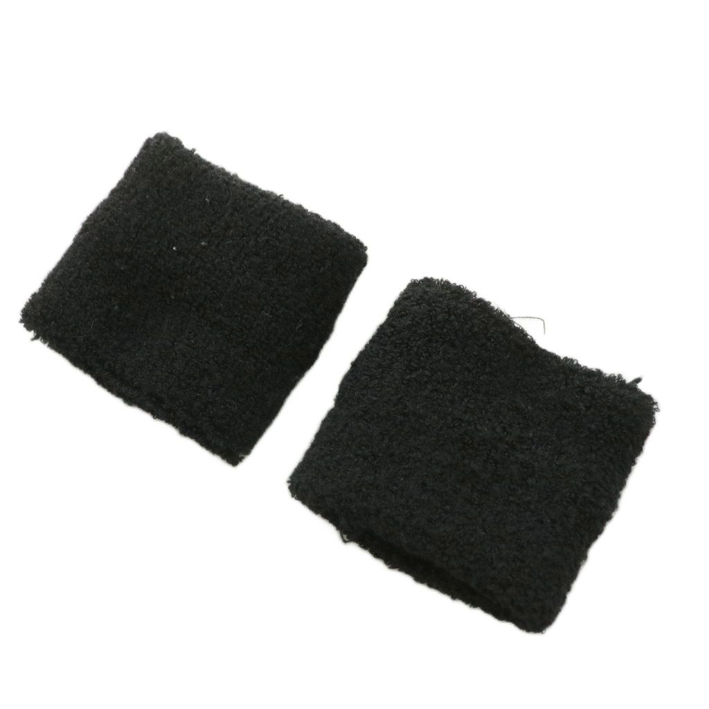 クロムハーツ CHROME HEARTS リストバンド 両腕 クロスパッチ 十字架 黒 ブラック AN 9 AA