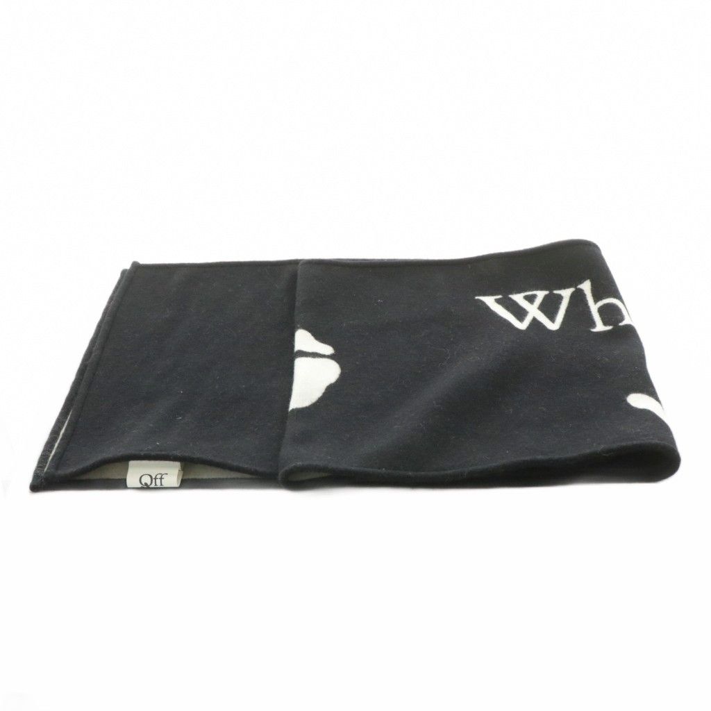 オフホワイト OFF WHITE マフラー ストール ロゴ ウール 黒 ブラック 白 ホワイト OMMA001R21KNI001 AN12 AA
