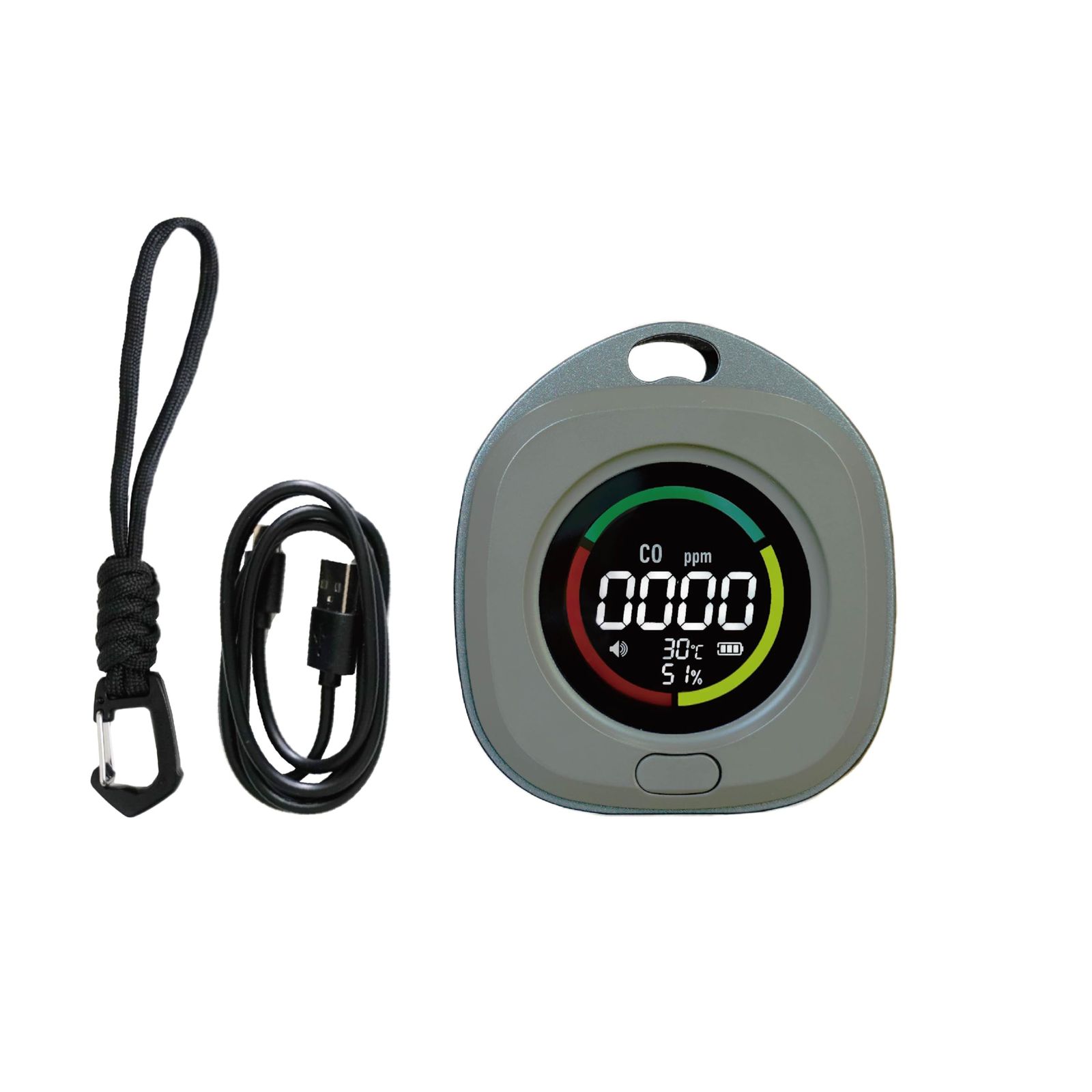 キャンプ用 アウトドア 一酸化炭素チェッカー 充電式 車中泊 ストーブ 薪 冬 CO TOMONARI ブラウンカーキ